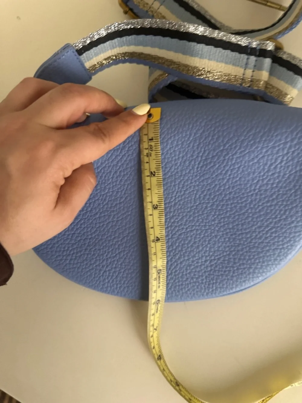 Oliver Bonas Becca Denim Blue Belt Bag - Picture 8 of 8